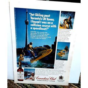 1976 Canadian Club Whiskey Men Jet Ski Original Ad Vintage epherma